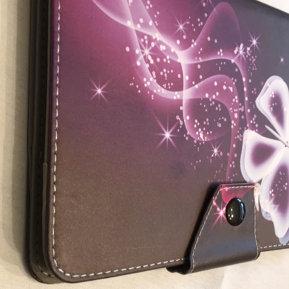 NWOT Tablet Cover Purple Butterfly - Picture 5 of 6